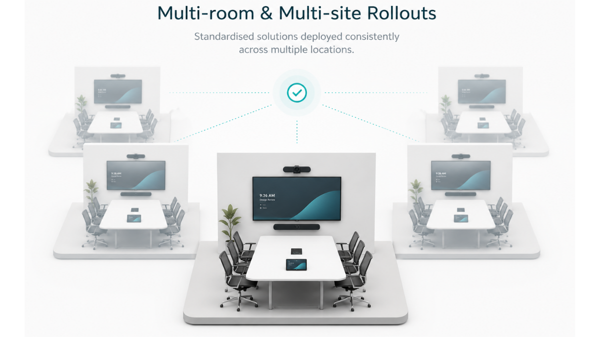 Multi room video conferencing rollout