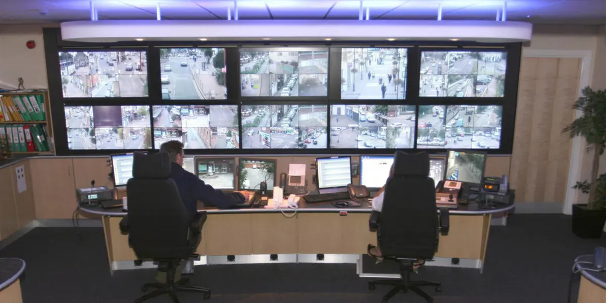 CCTV control room display wall