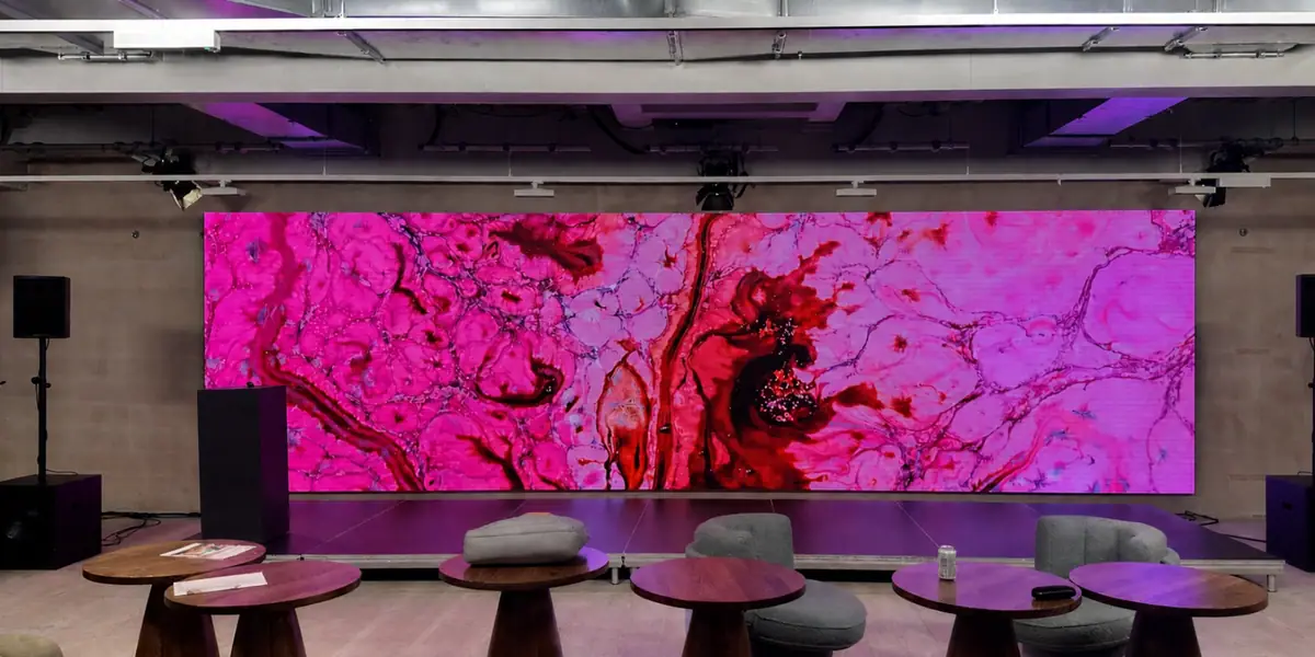 LED video wall in a presentation space