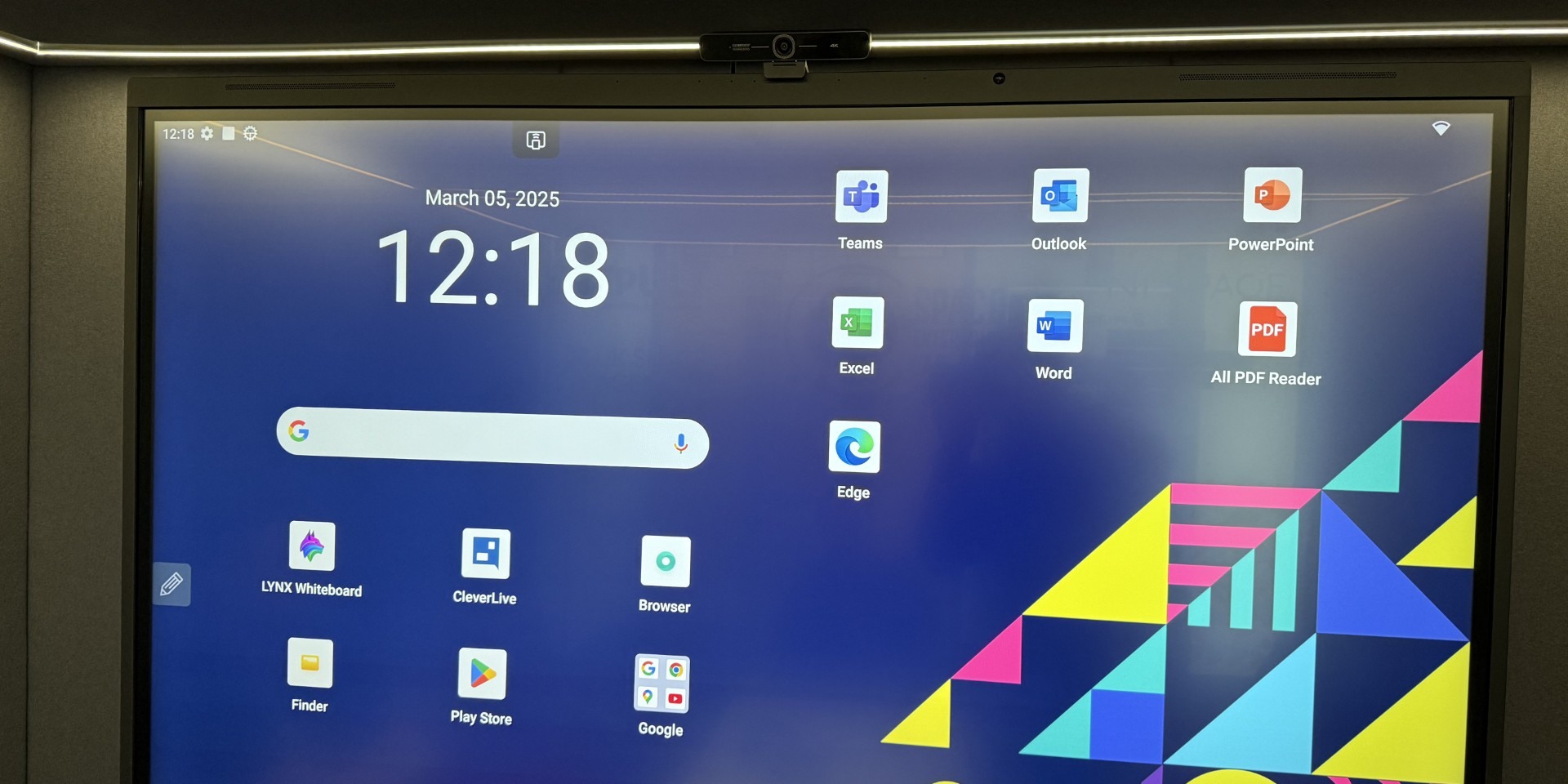 Interactive display in a classroom environment
